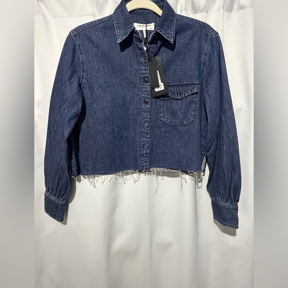 Rag & Bone Maxine Denim Cropped Shirt Size XS NWT